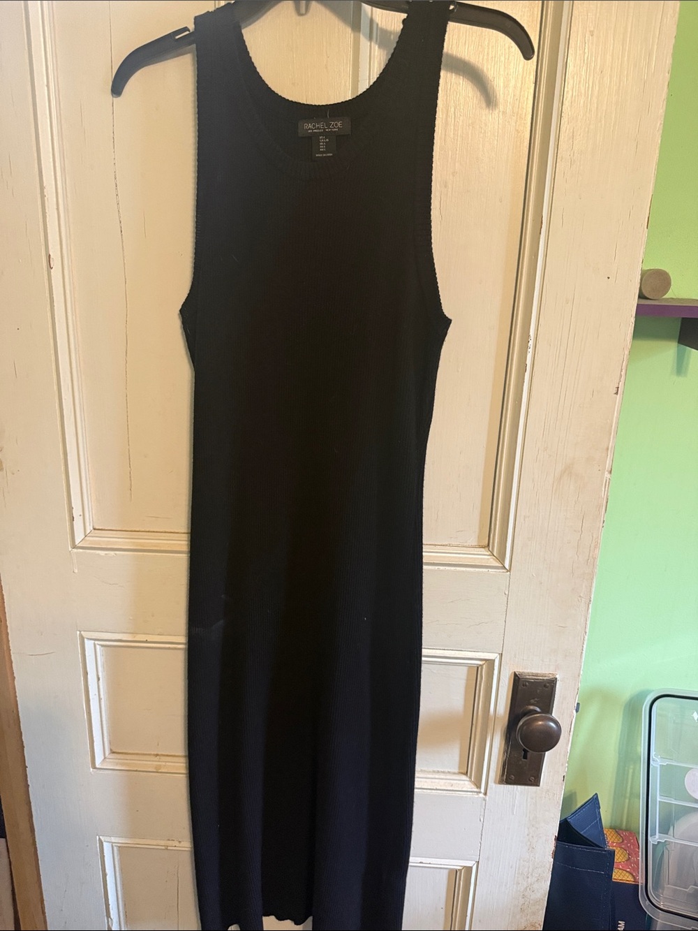 Rachel Zoe Black Sleeveless Maxi Ribbed Dress